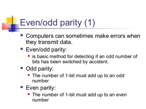 does the smart card standard use even or odd parity|odd and even parity examples.